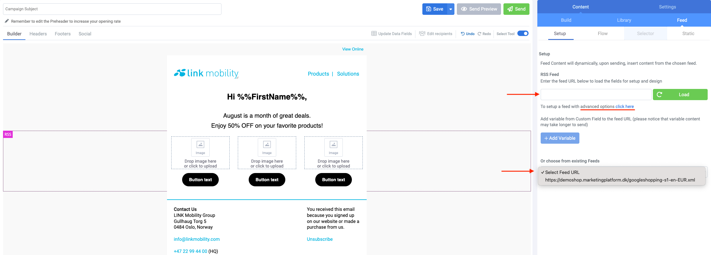 How to use feeds in email campaigns