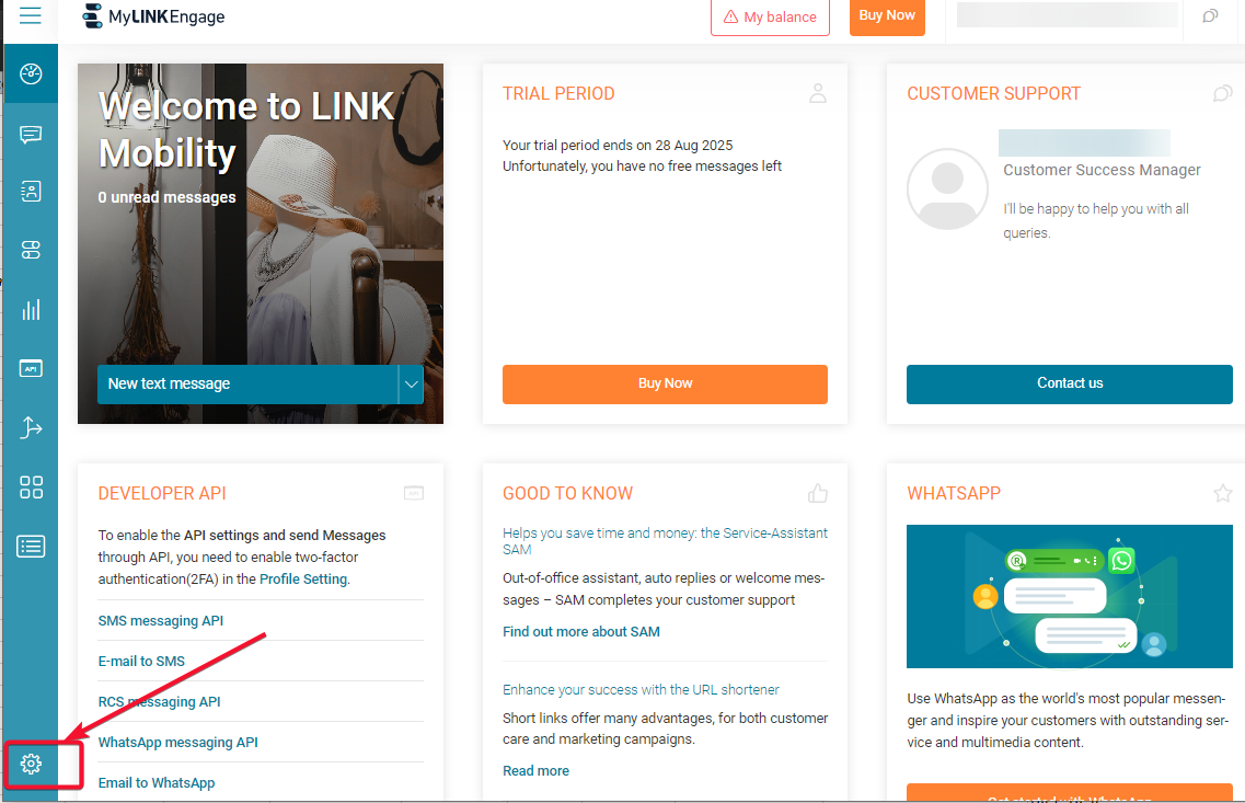 MyLINK Engage - Change language